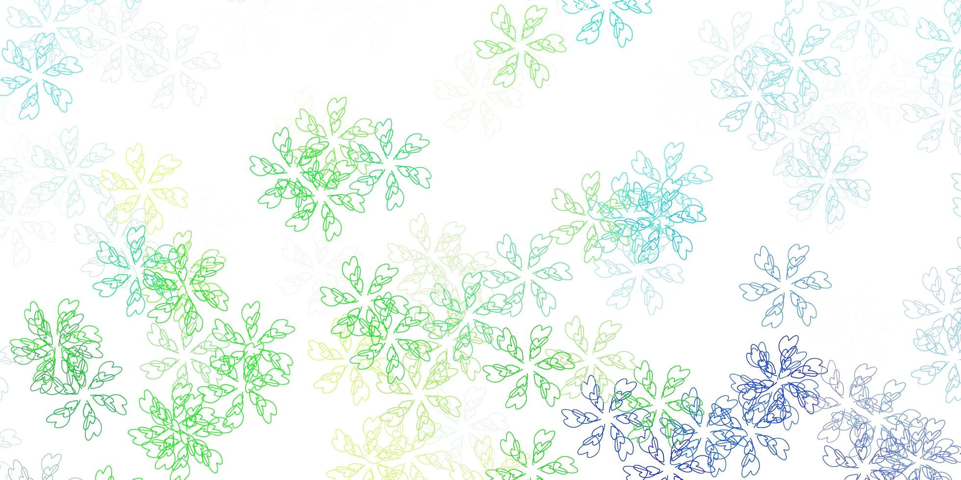 Light blue, green vector abstract texture with leaves.