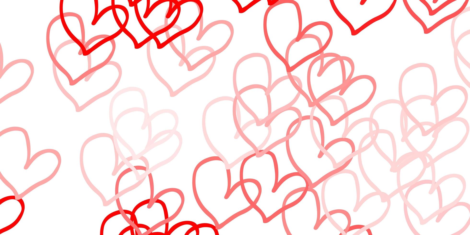 Light Red vector texture with lovely hearts.