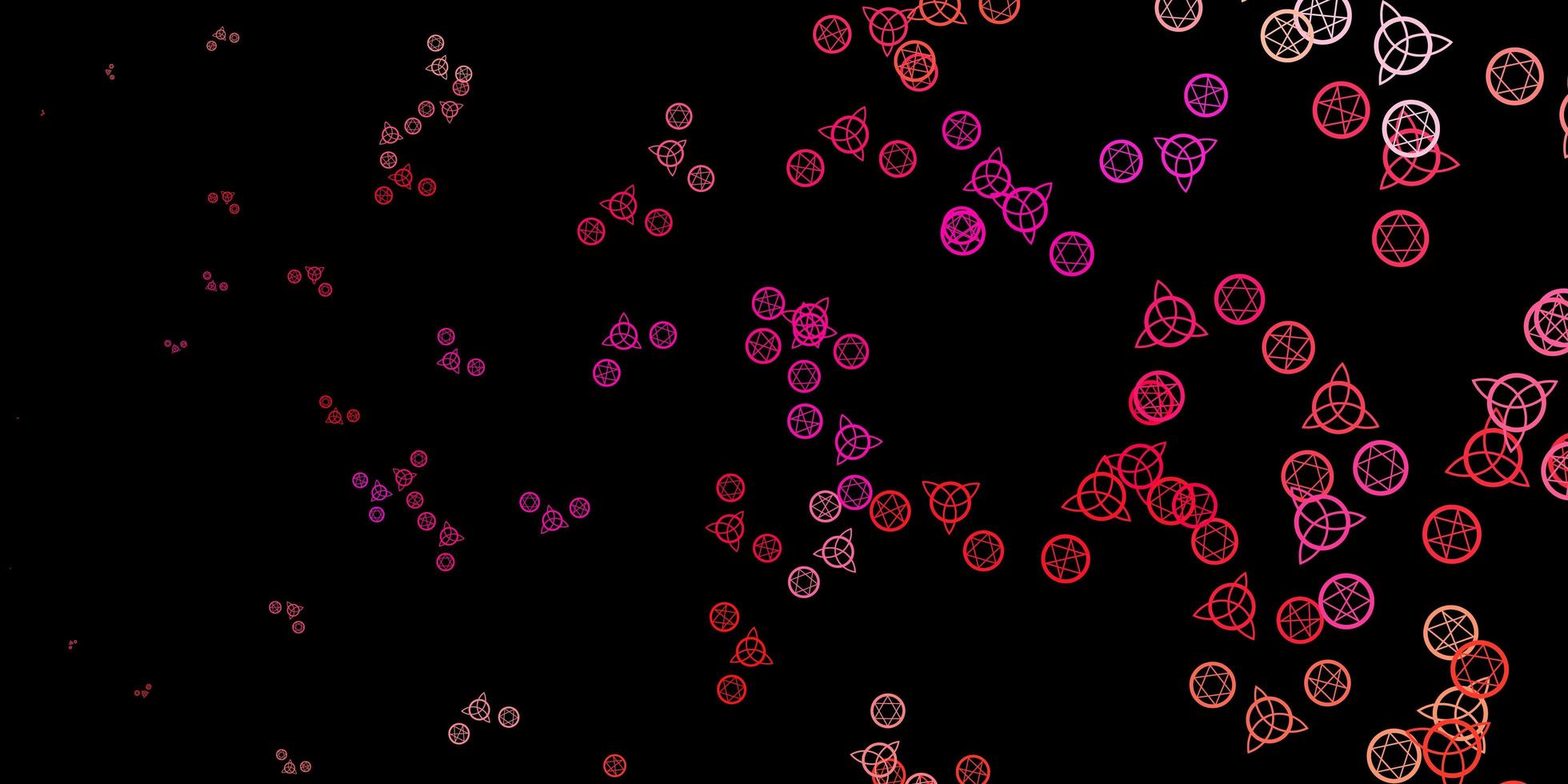 patrón de vector de color rosa oscuro con elementos mágicos.