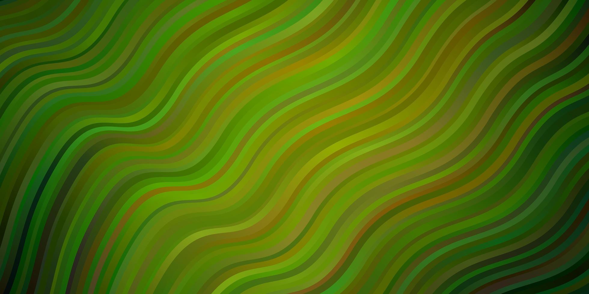 Fondo de vector verde oscuro, amarillo con arco circular.