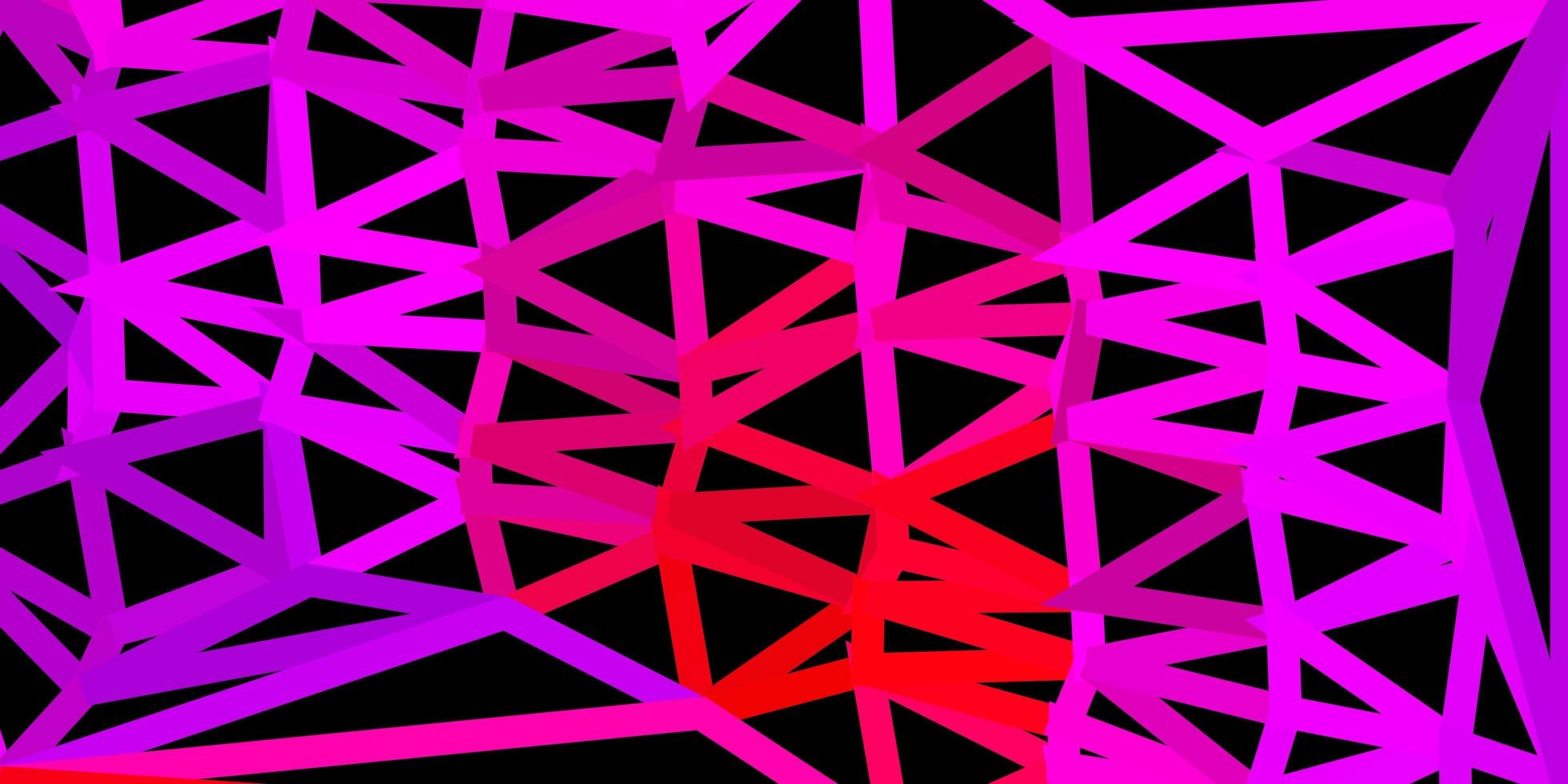 Dark purple, pink vector triangle mosaic backdrop.