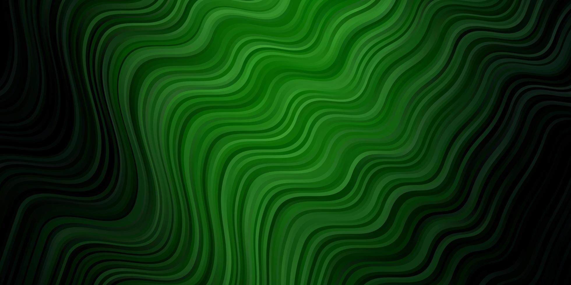 Dark Green vector backdrop with bent lines.