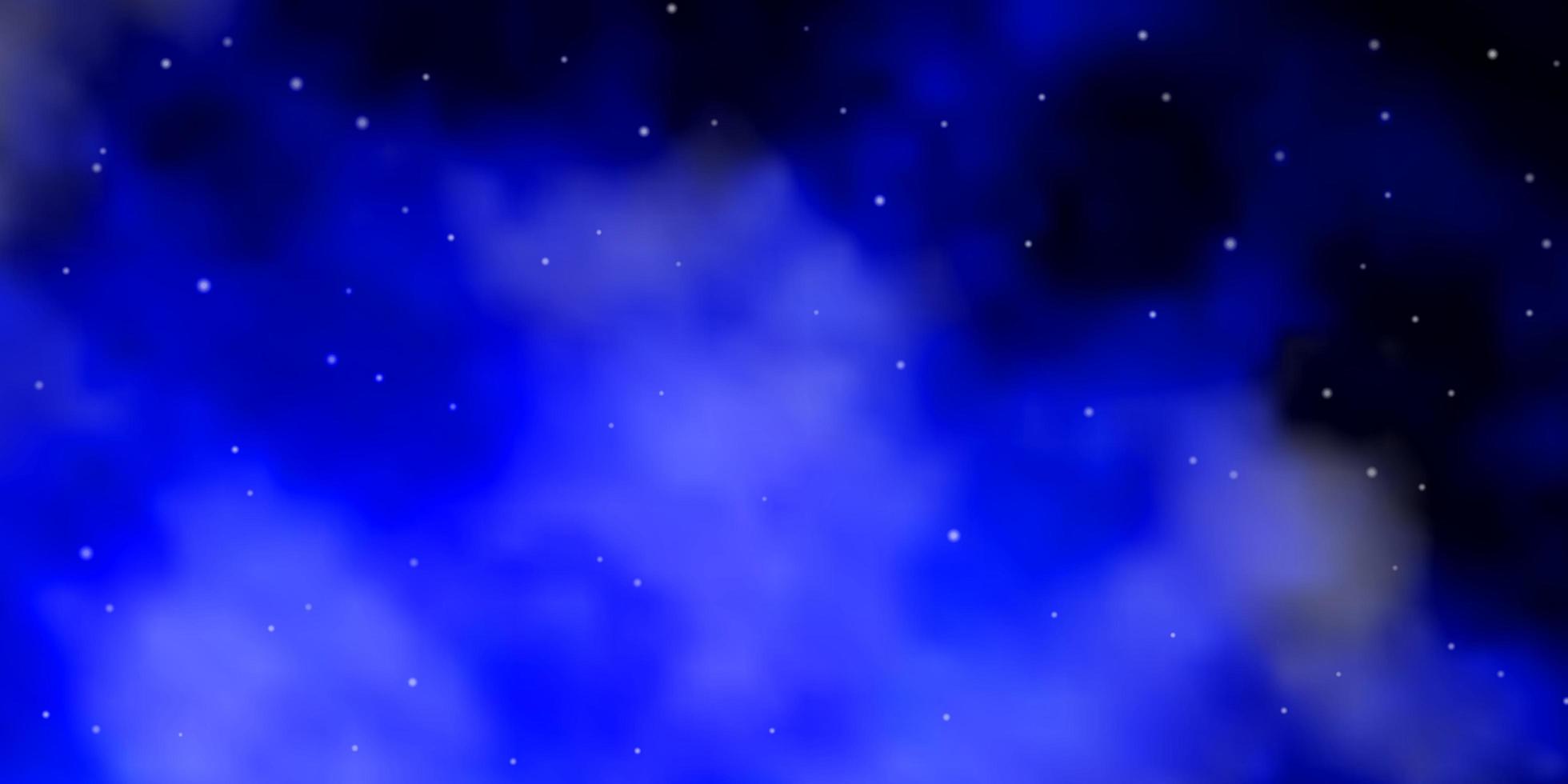 Dark BLUE vector template with neon stars.