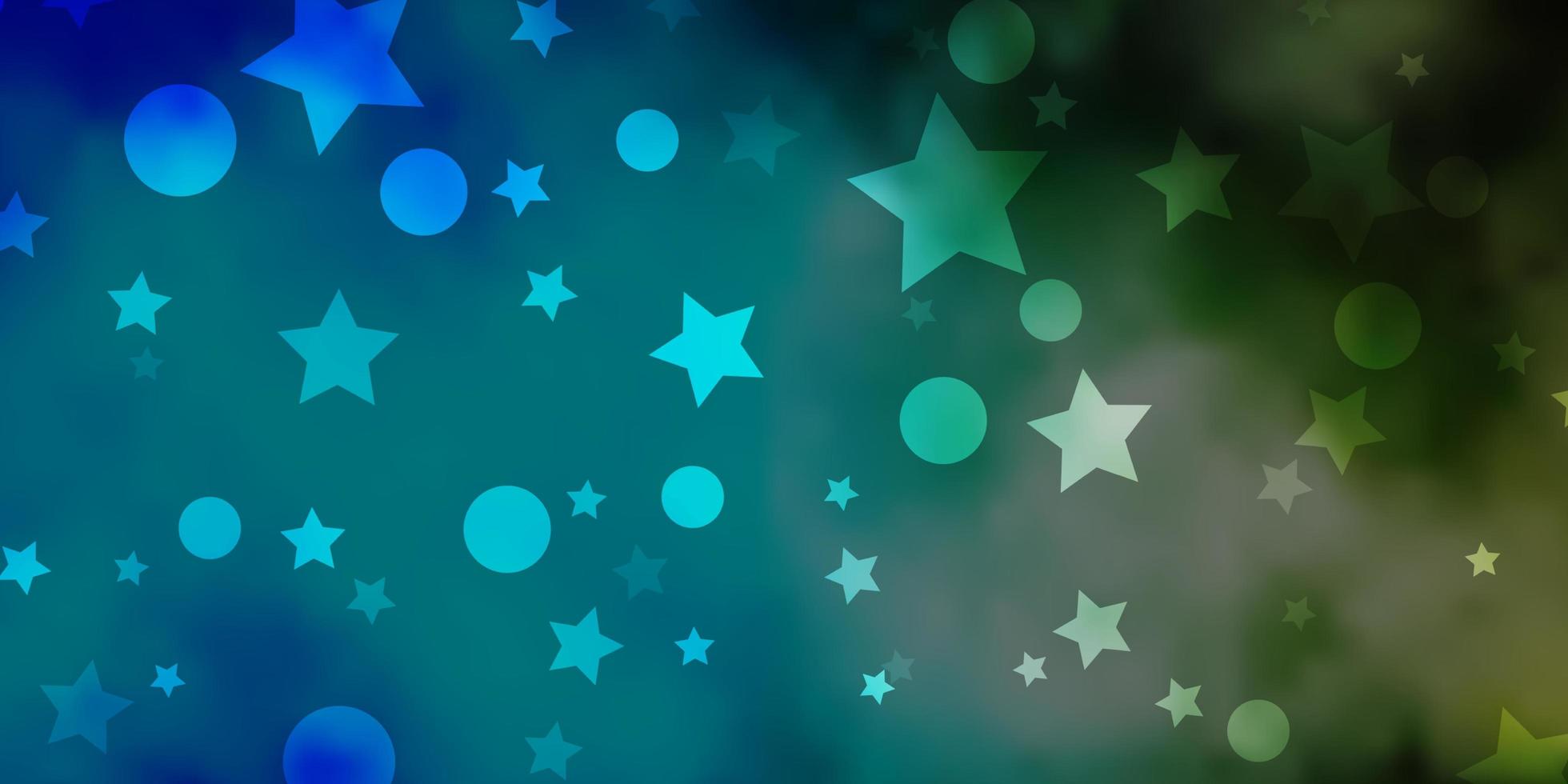 Dark BLUE vector texture with circles, stars.