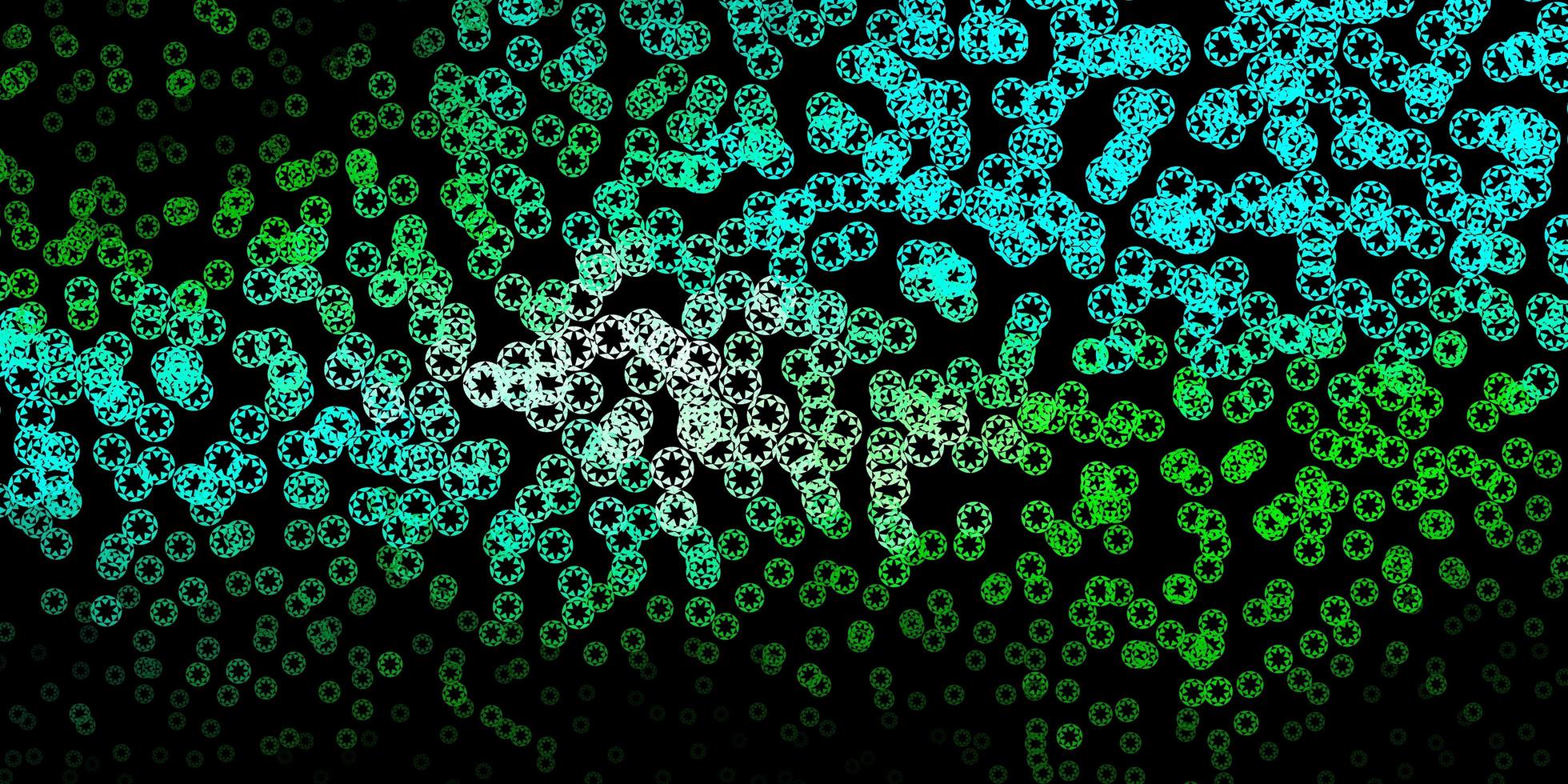 Dark blue, green vector background with bubbles.