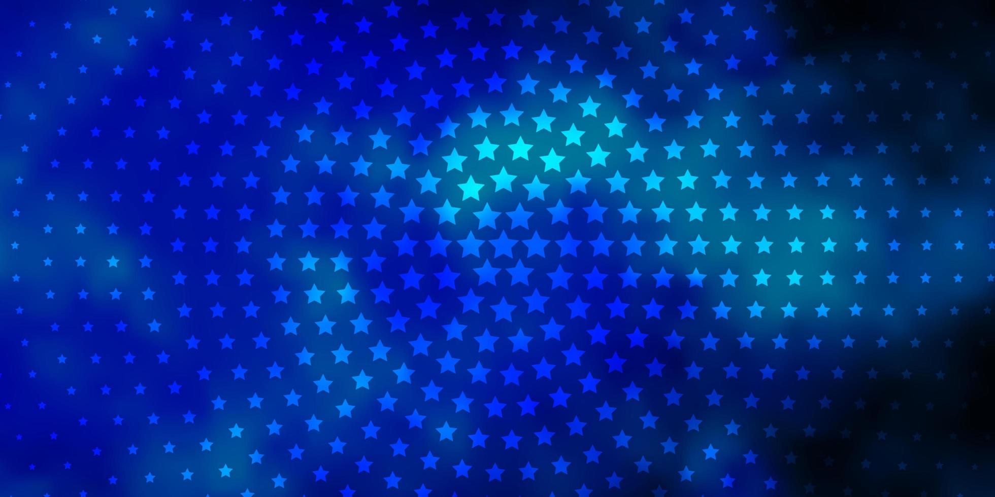 Dark BLUE vector pattern with abstract stars.
