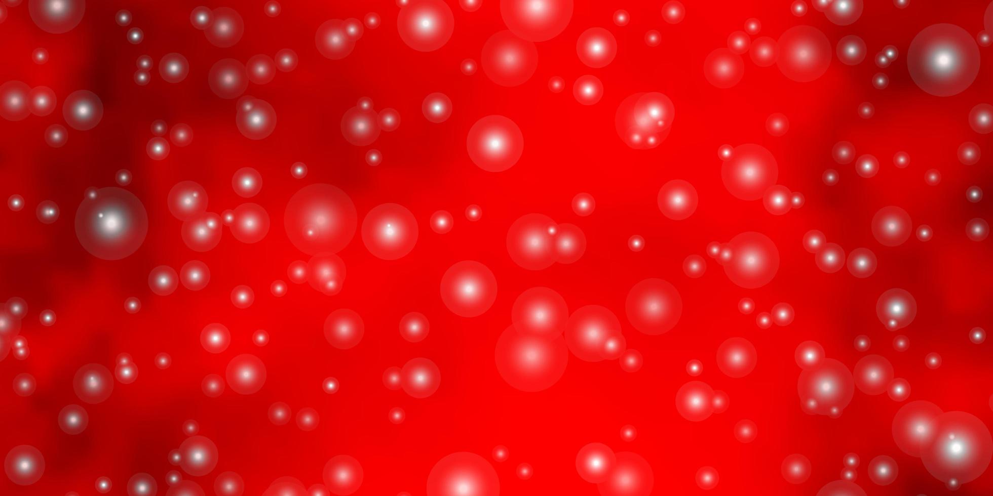 plantilla de vector rojo claro con estrellas de neón.