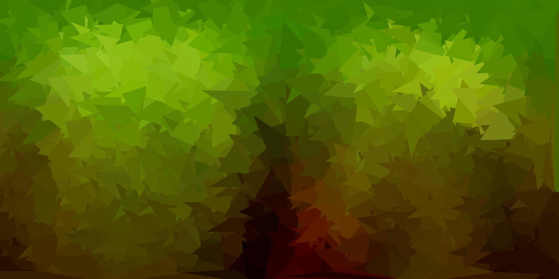 textura de triángulo abstracto vector verde oscuro, amarillo.