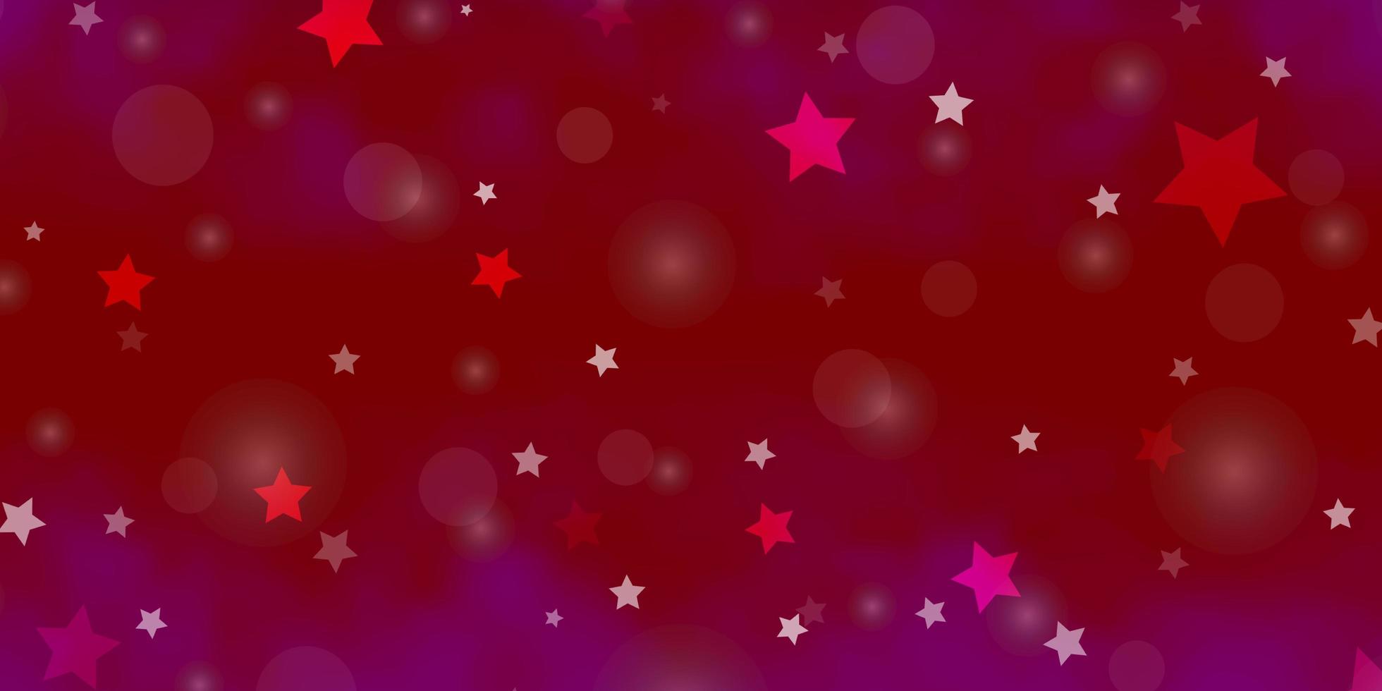 Light Purple, Pink vector background with circles, stars.