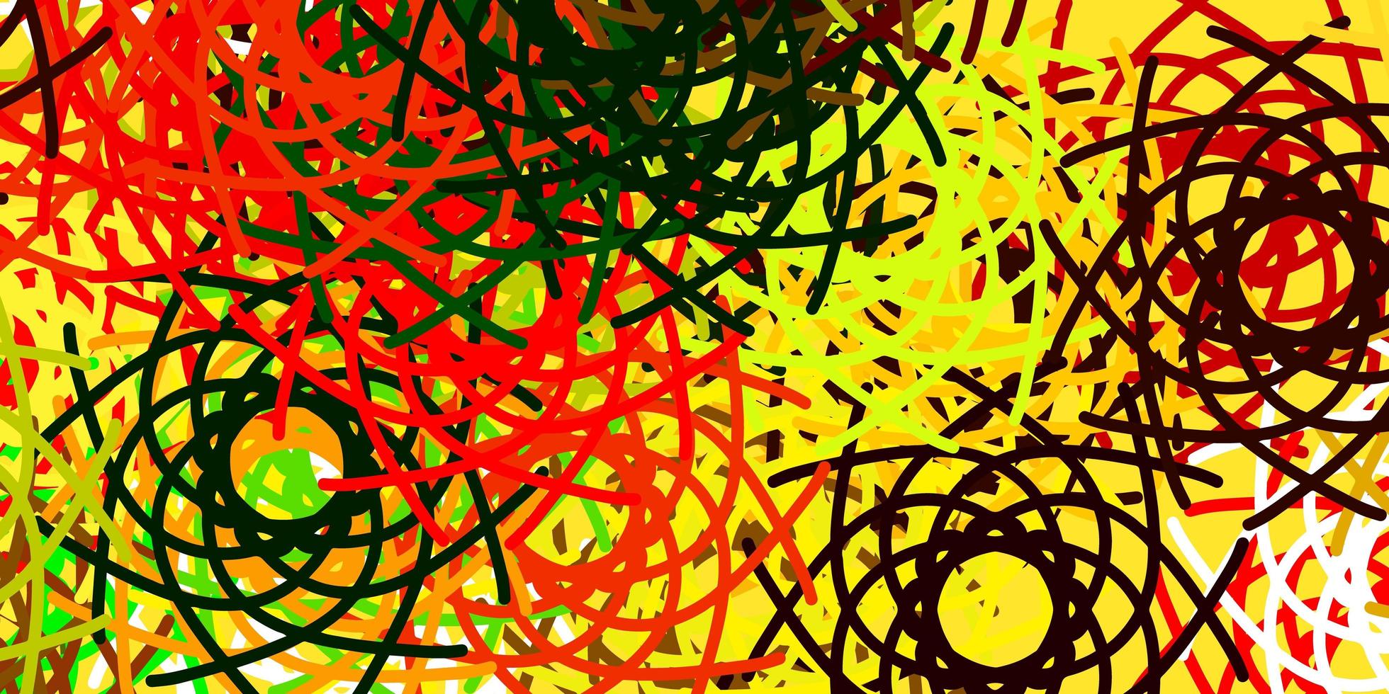 plantilla de vector verde claro, amarillo con formas abstractas.