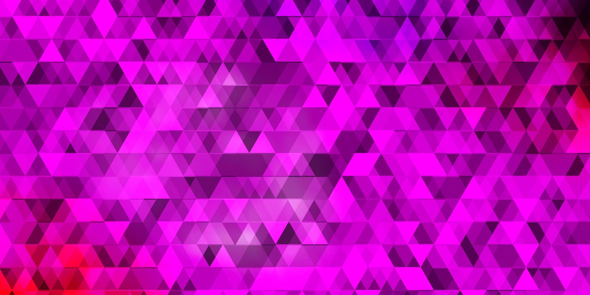 Dark Purple, Pink vector background with lines, triangles.