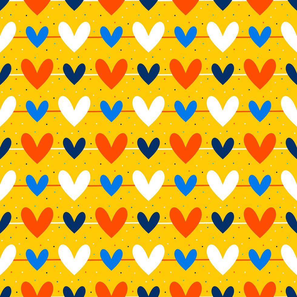 Yellow Background with hearts vector