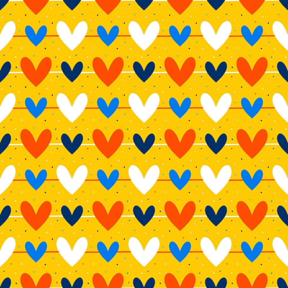 fondo amarillo con corazones vector