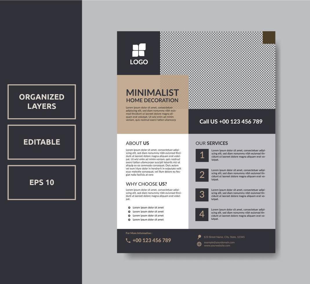 Business minimalist flyer template vector