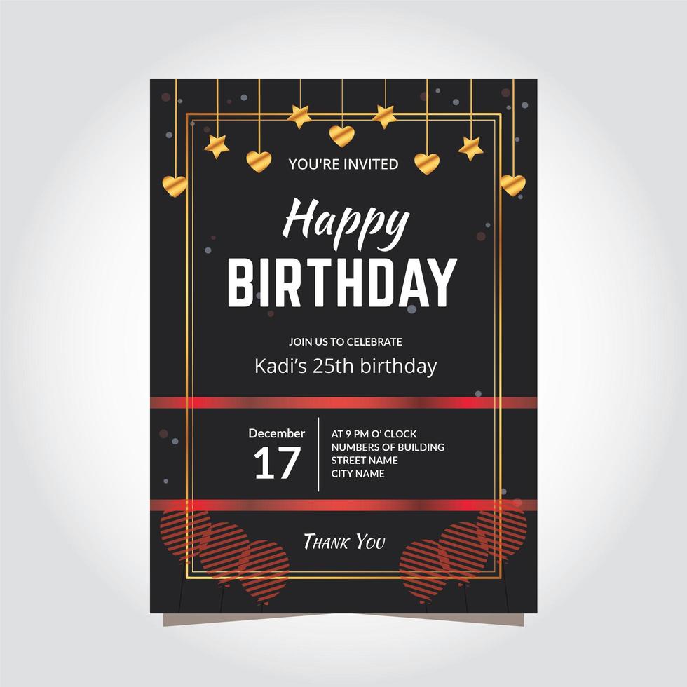 Elegant Birthday Invitation Template Modern Design vector