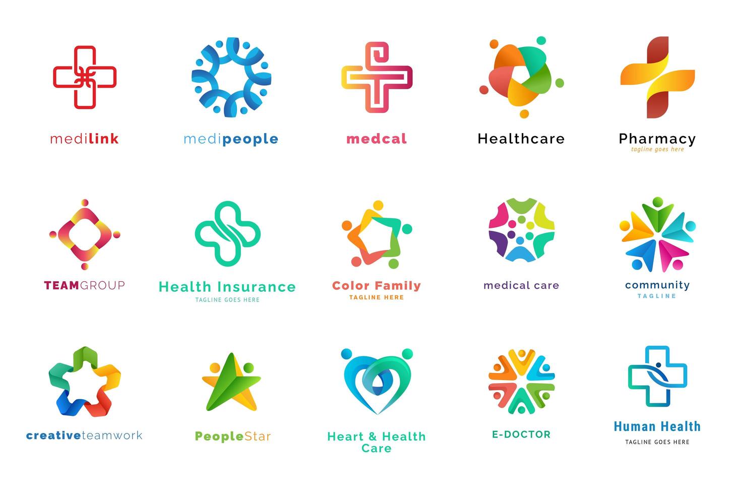 Set of logo design templates vector