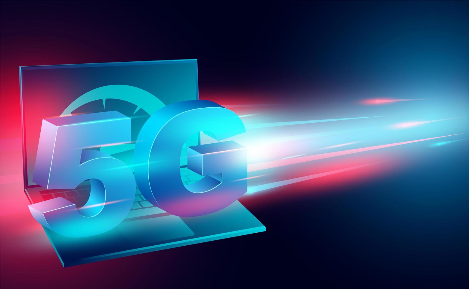 High speed internet with 5G technology banner vector