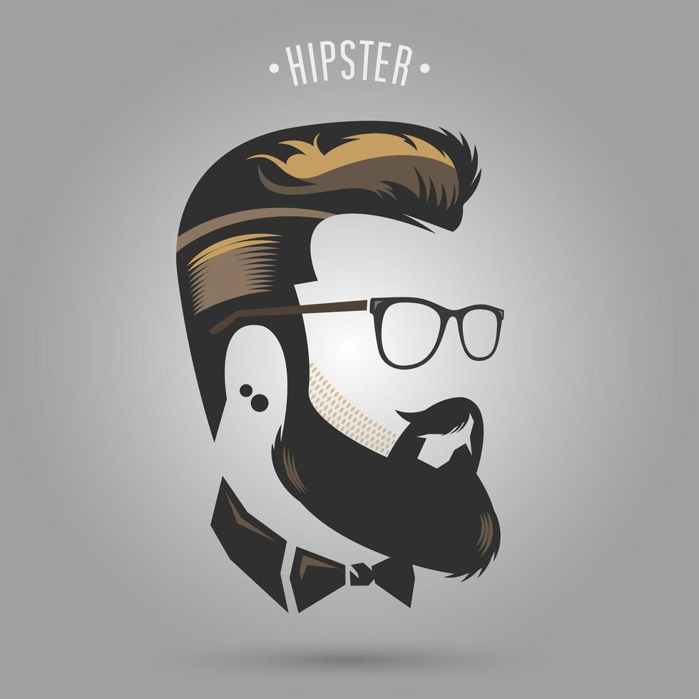 hombre hipster con bigote y gafas vector