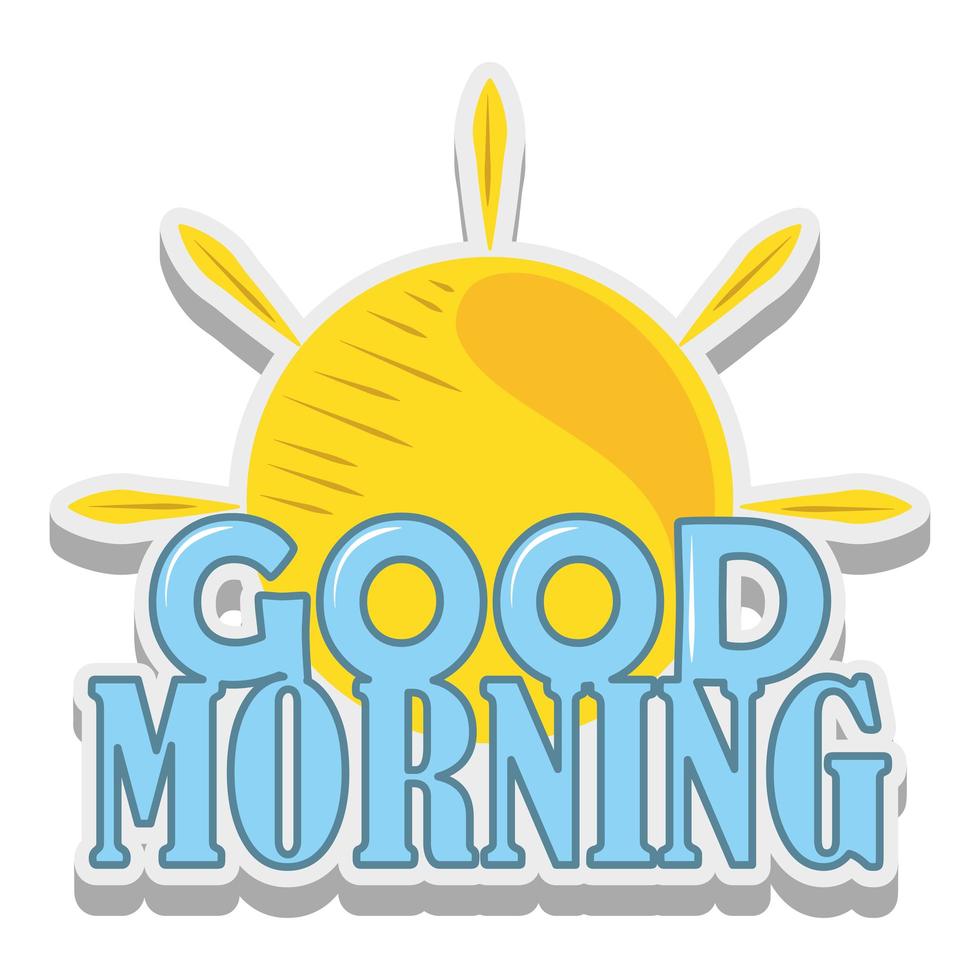 good morning sun sticker cartoon design 1868298 Vector Art at Vecteezy