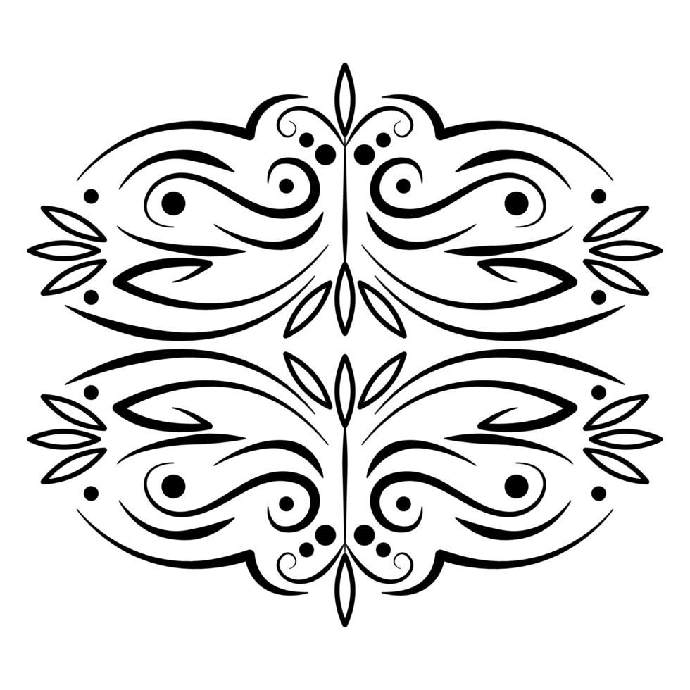 Divisor de filigrana ornamental decoración vintage icono vector