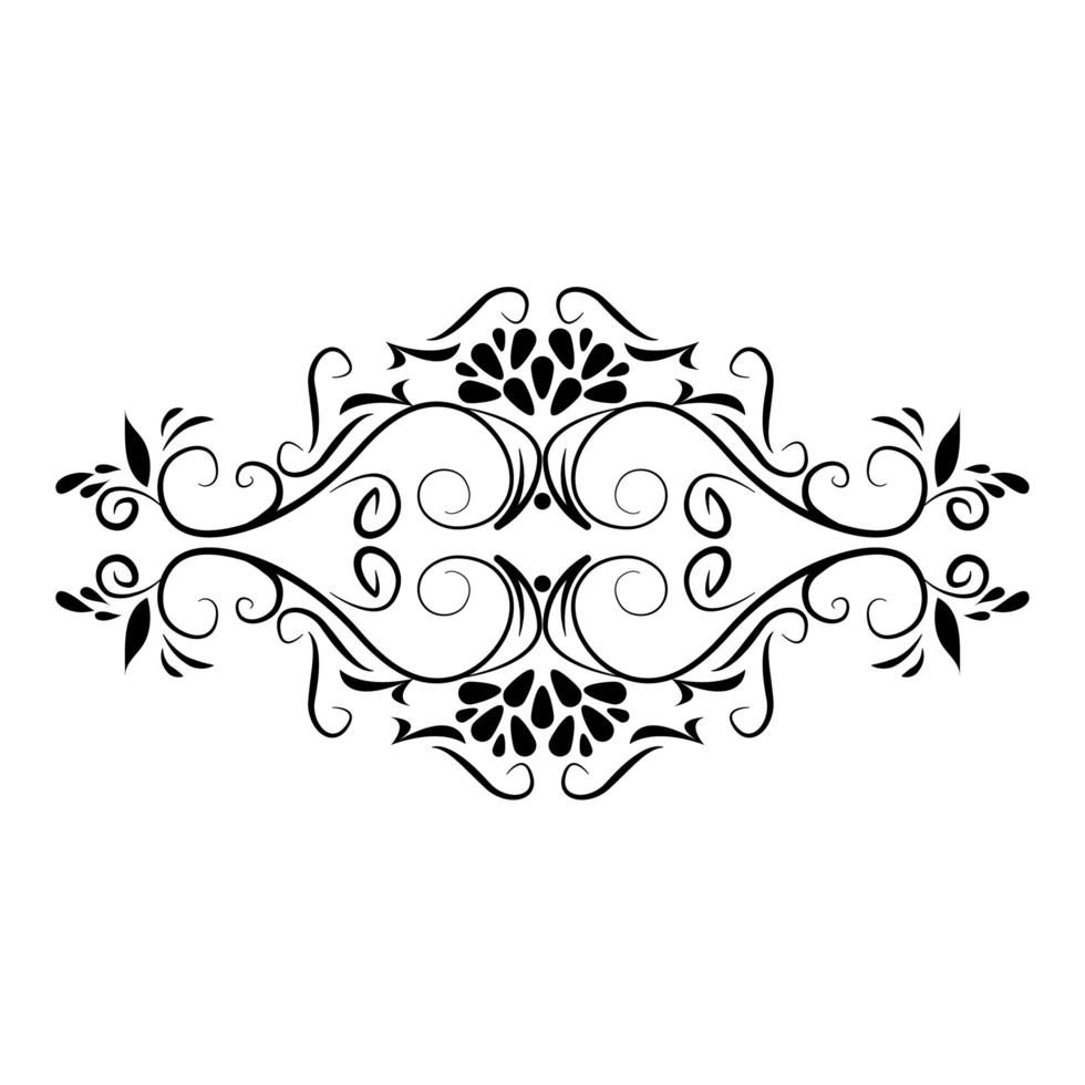 divider decoration rustic floral icon vector