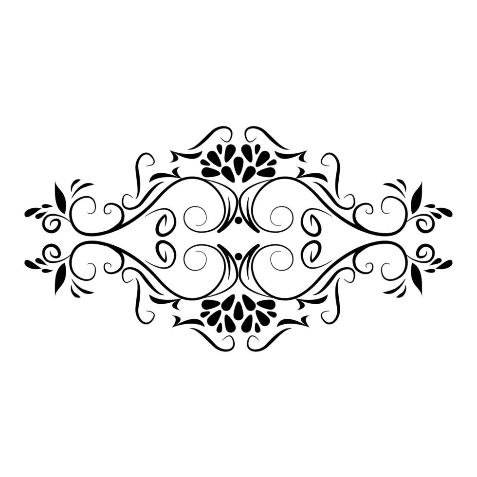 divider decoration rustic floral icon vector