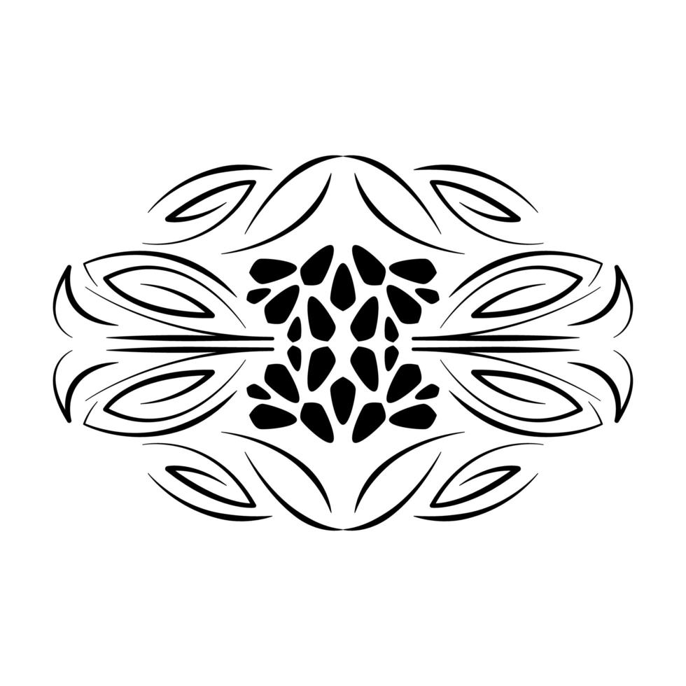 divider decorative floral scroll icon vector