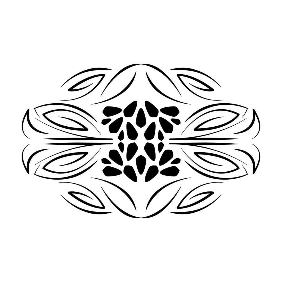 divider decorative floral scroll icon vector