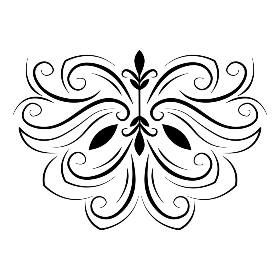 divisor elegante remolinos decoración vintage icono vector