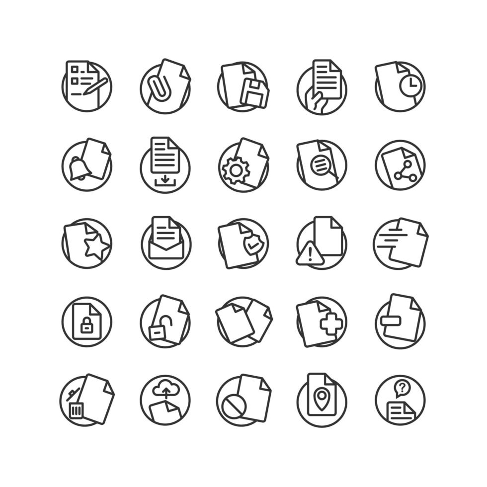 Document outline icon set. Vector and Illustration.