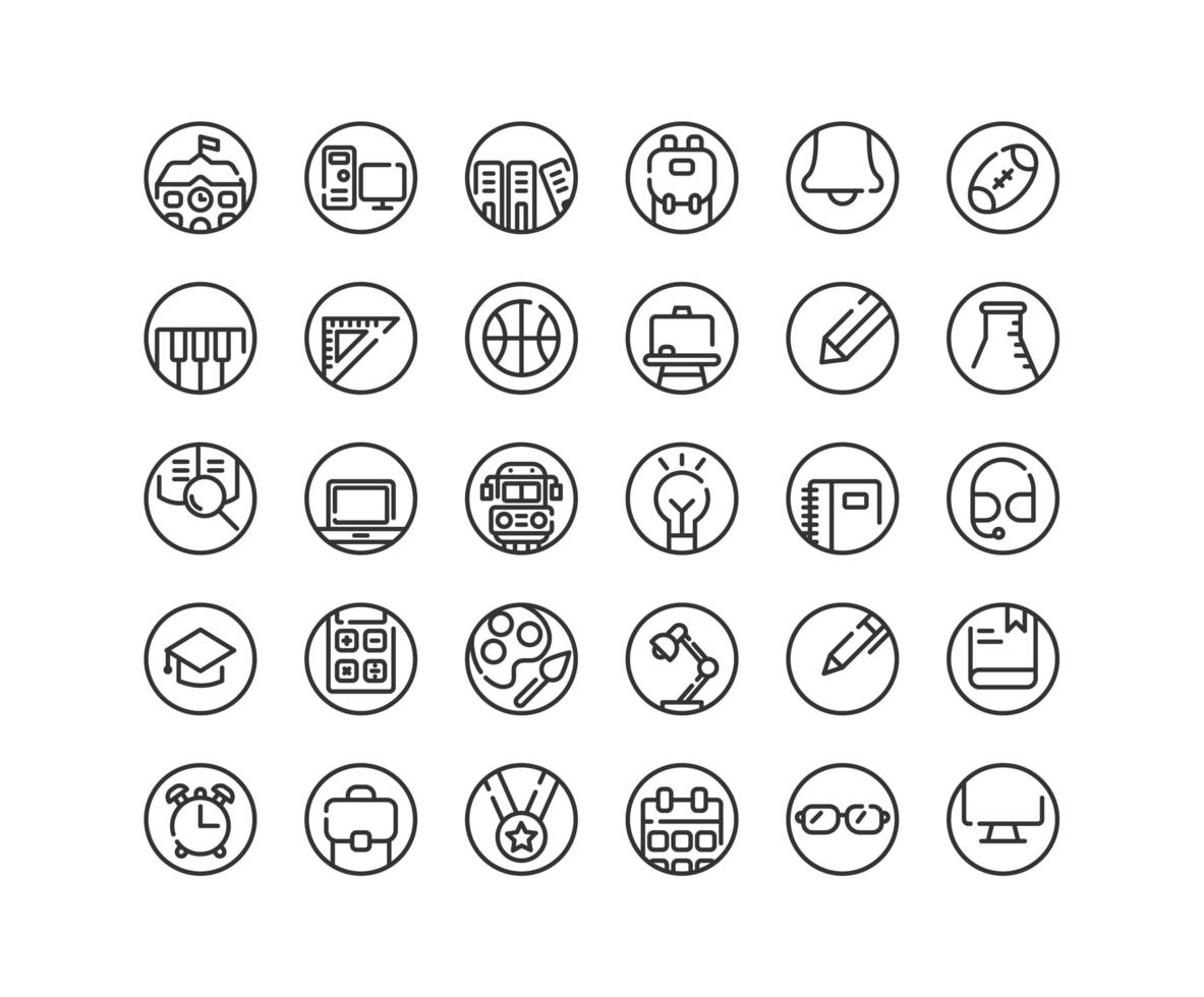 Education outline icon set. Vector and Illustration.