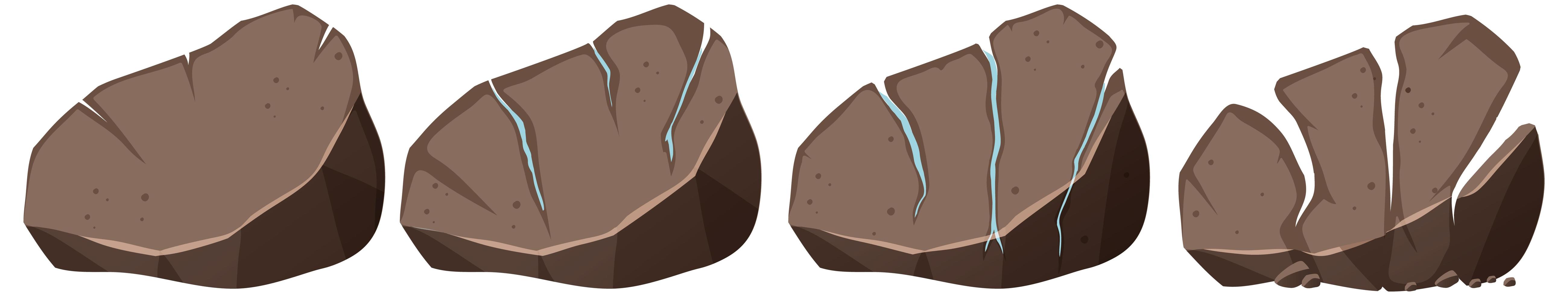 Conjunto de piedra diferente aislado sobre fondo blanco. vector