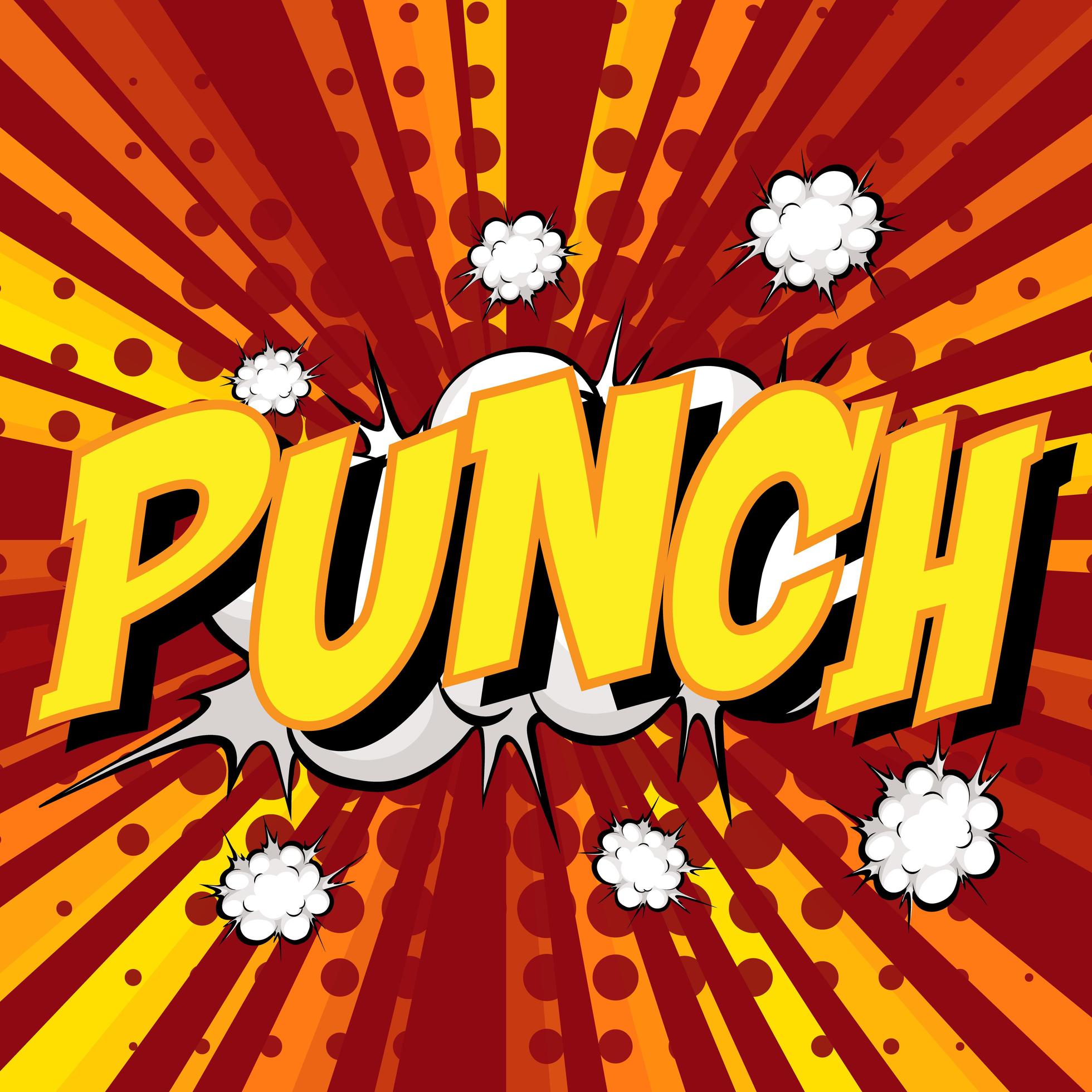 PUNCH wording comic speech bubble on burst 1868484 Vector Art at Vecteezy