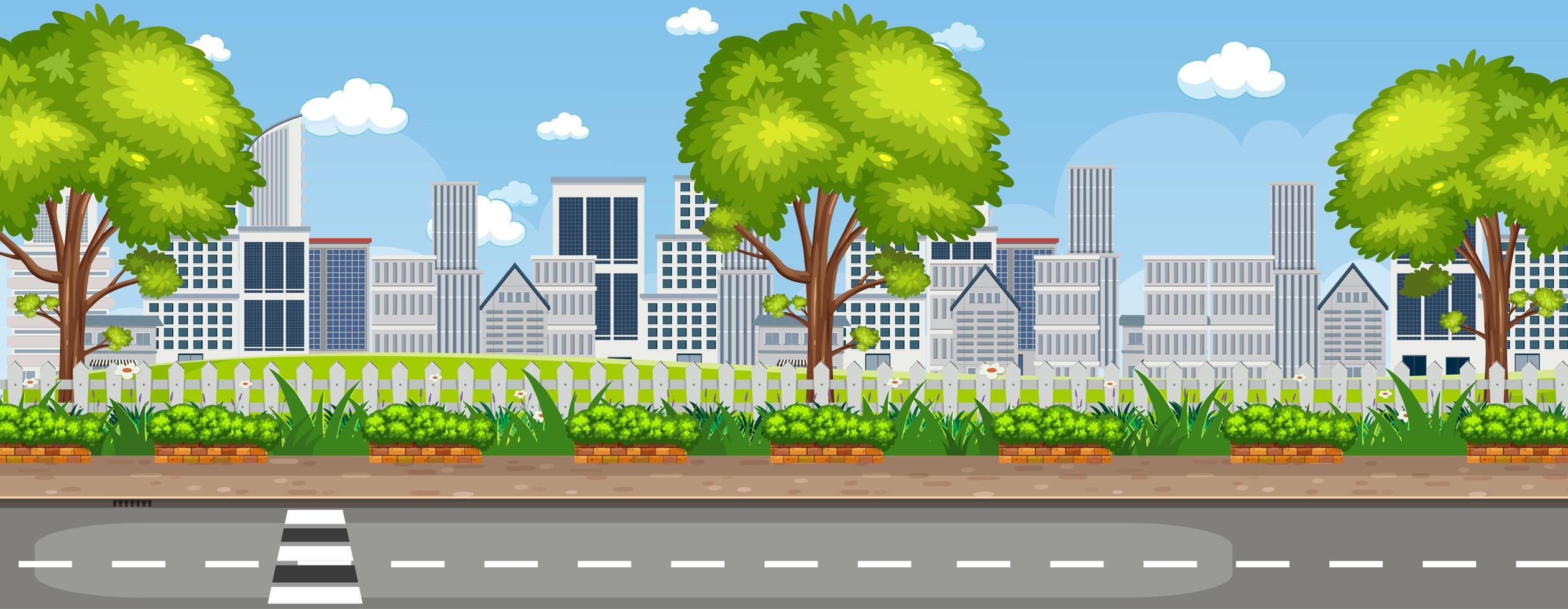Outdoor landscape with urban view vector