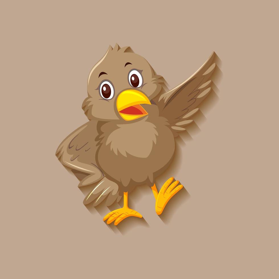 Cute sparrow bird cartoon character vector