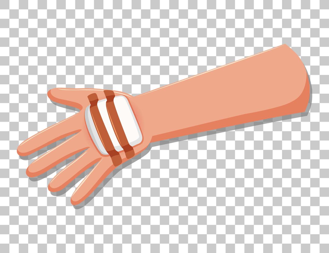 Injury arm with gauze vector