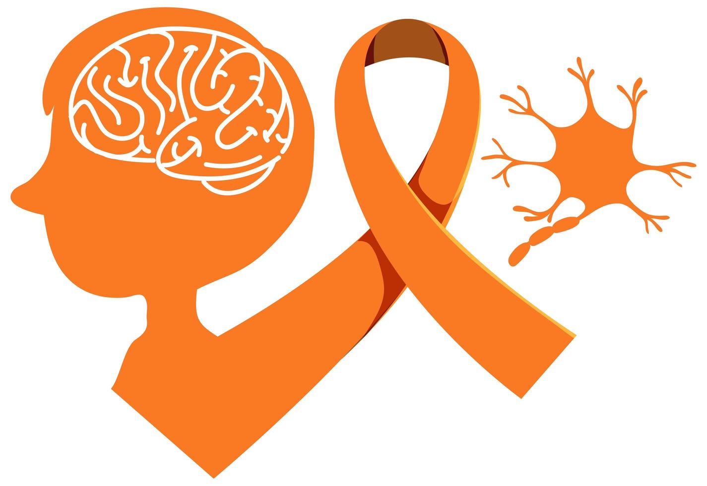 Orange ribbon leukemia awareness multiple sclerosis awareness malnutrition awareness sign or object vector