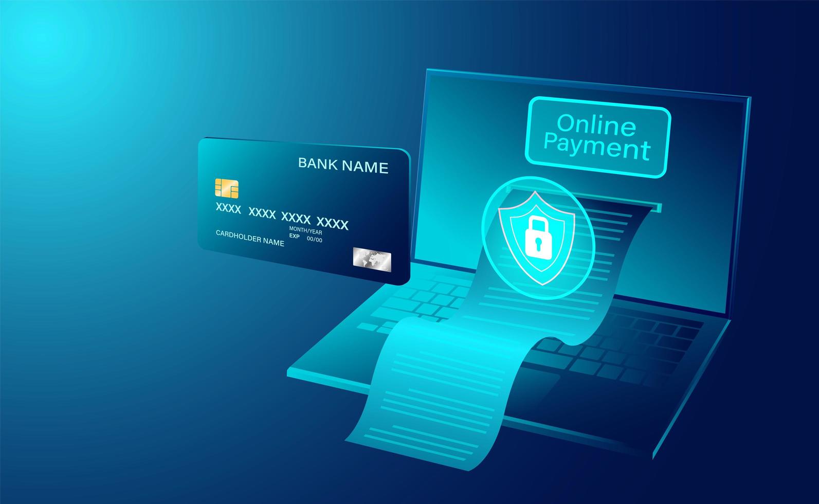 Credit card online payment concept banner vector