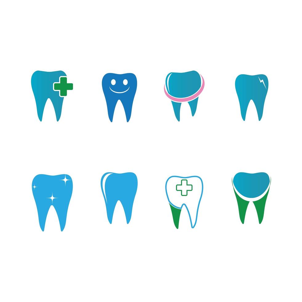 conjunto de iconos de logotipo dental vector