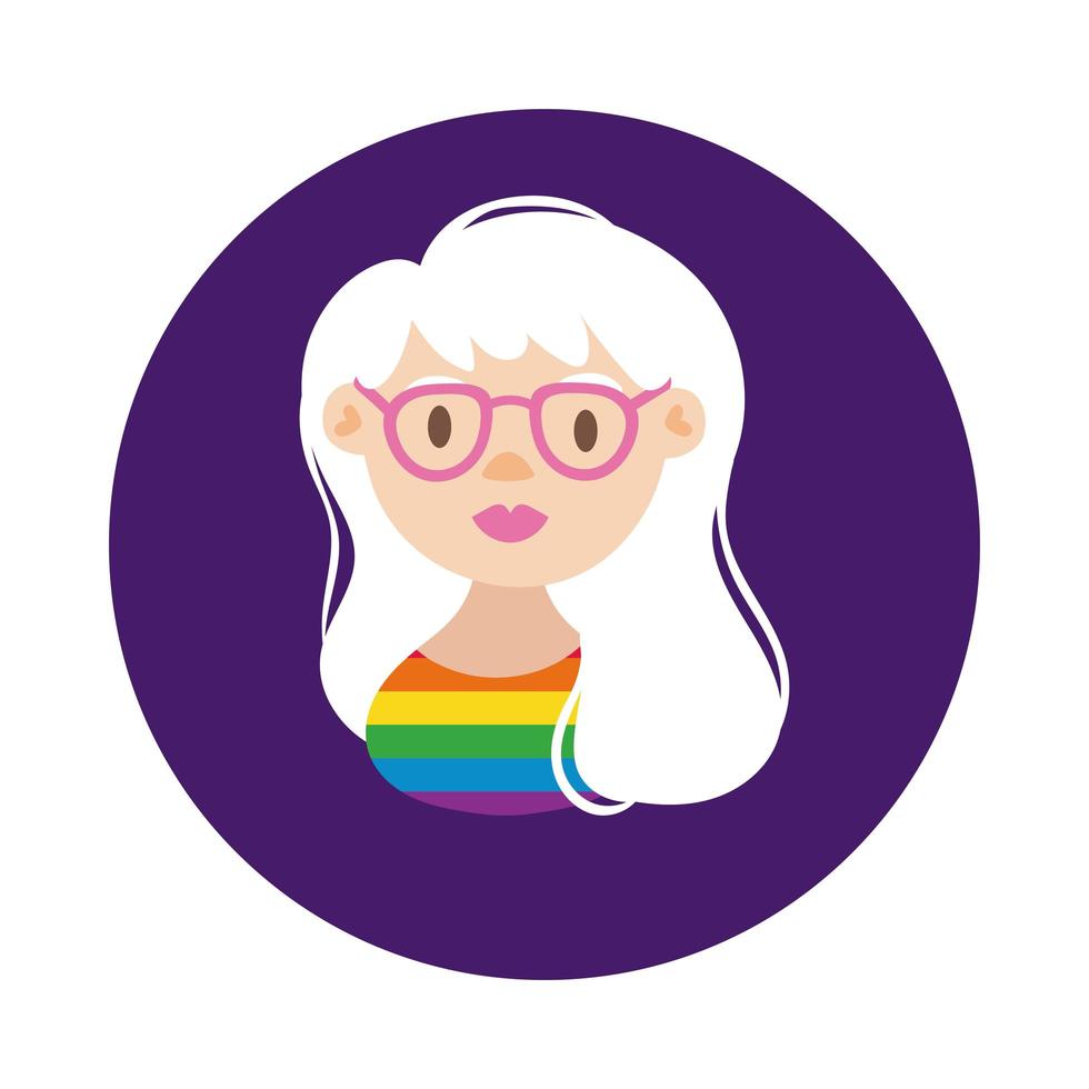 lesbian character gay pride block style vector