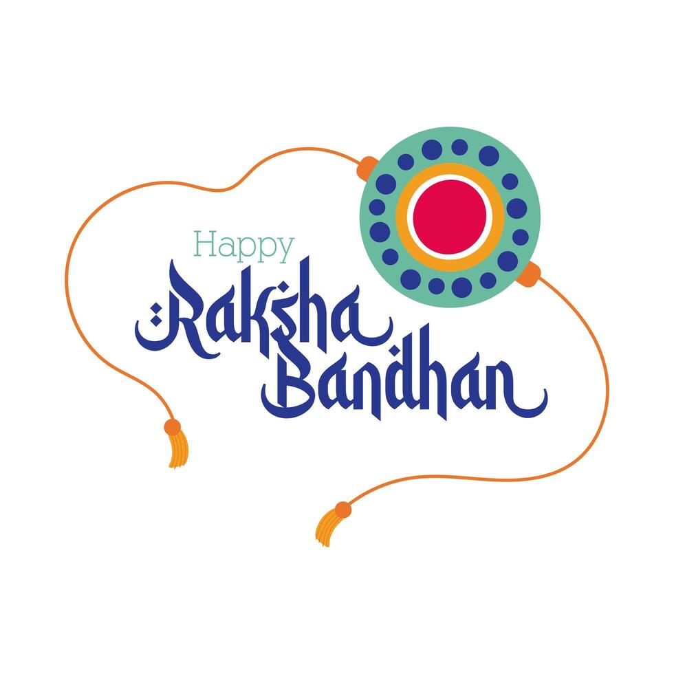 happy raksha bandhan flower wristband accessory flat style vector