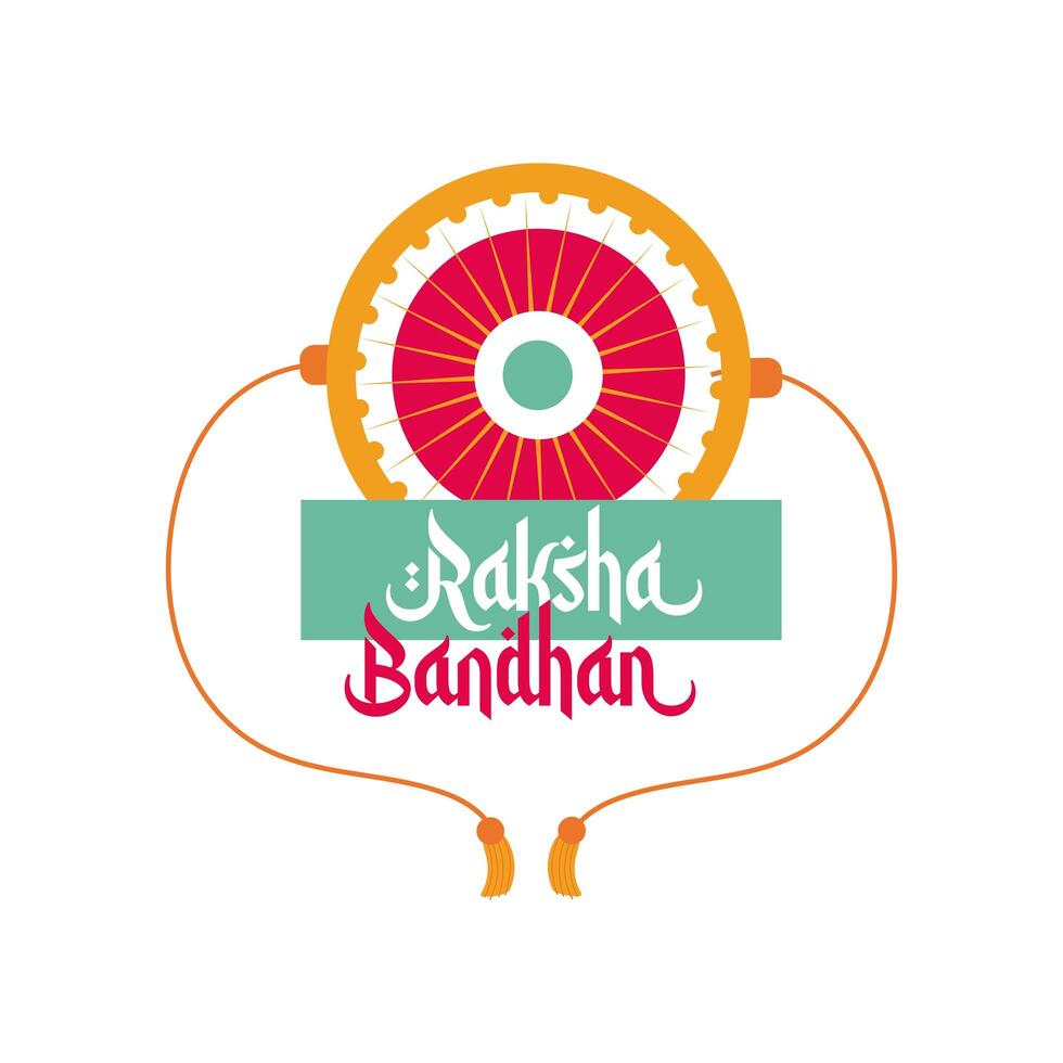 happy raksha bandhan flower wristband accessory flat style vector