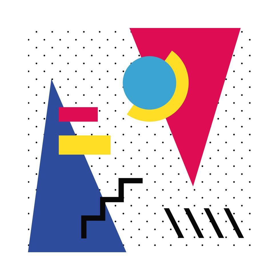 abstract poster with geometric colors and figures vector