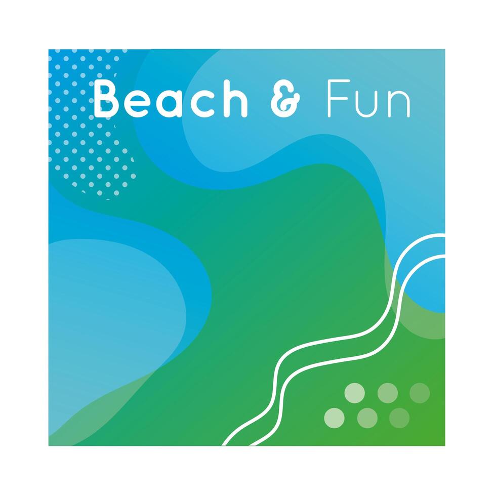 beach fun colorful banner with lettering vector