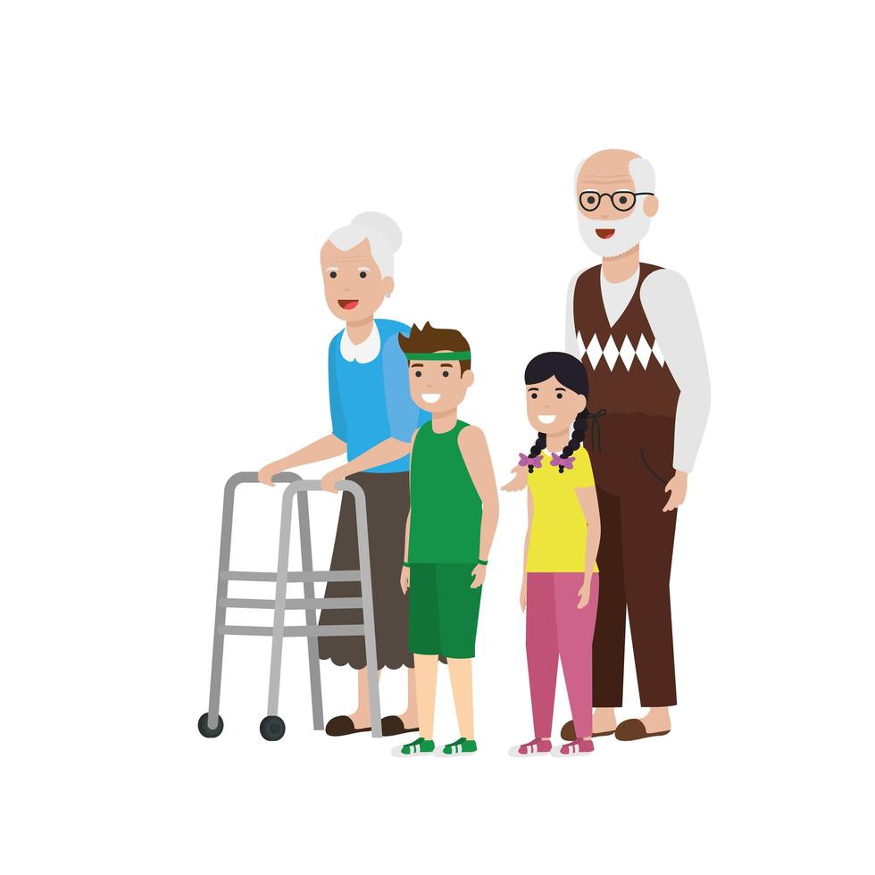 abuela y abuelo diseño vectorial de dibujos animados vector