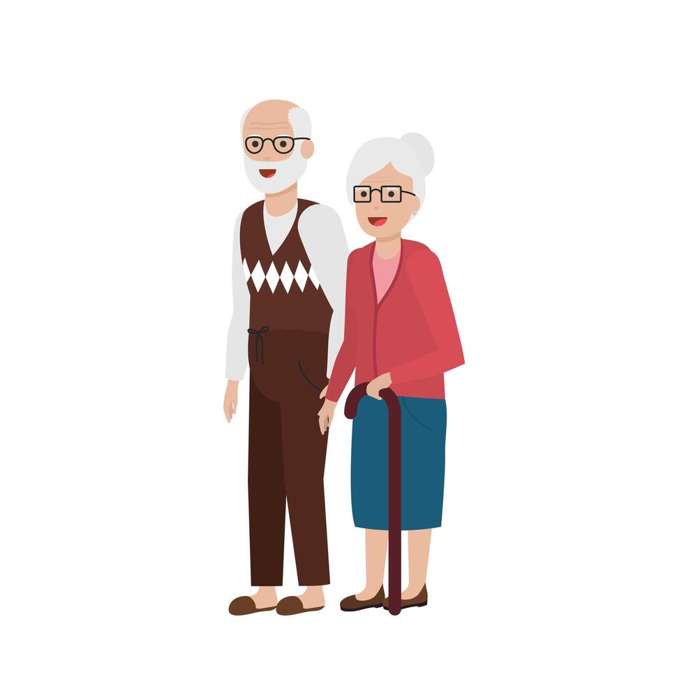 Grandmother and grandfather cartoon vector design