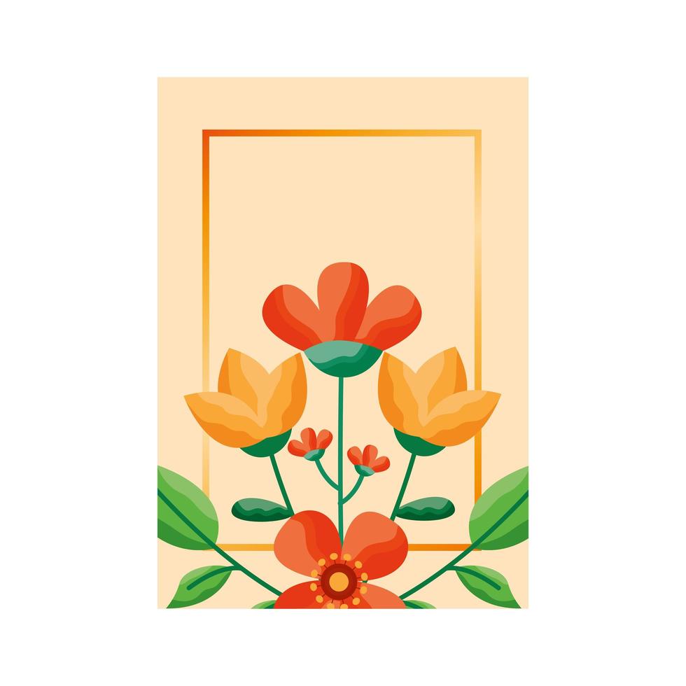 diseño de vector de tarjeta de flores aisladas