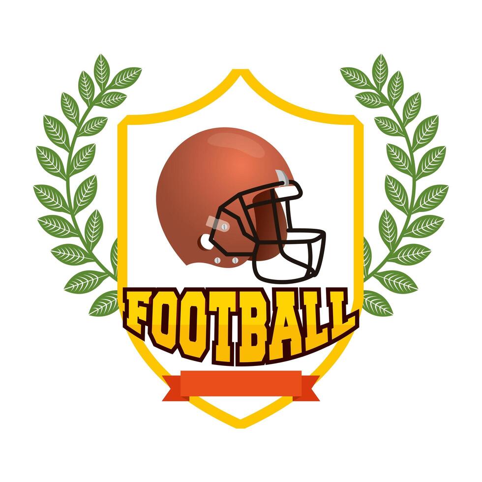 american football helmet in shield emblem vector