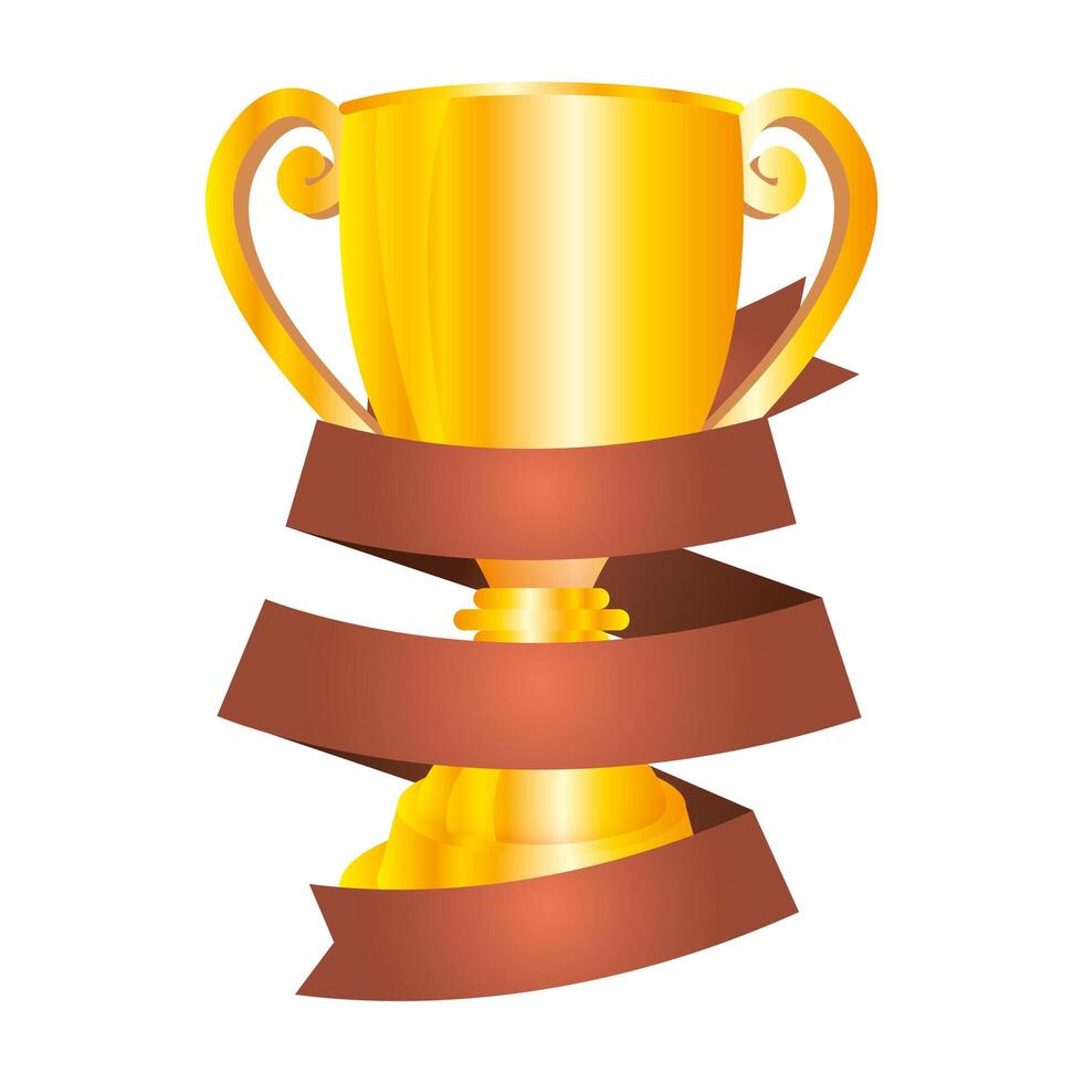 trophy cup award isolated icon vector