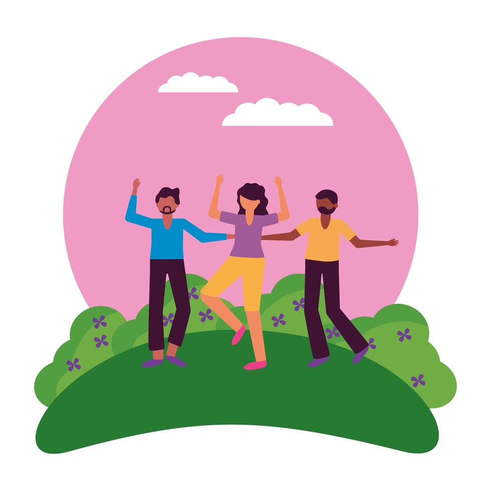 Isolated woman and men avatars design vector